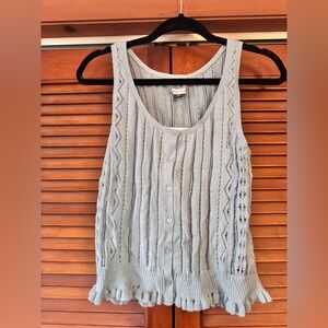 American Eagle Outfitters Light Blue Knit Tank Top